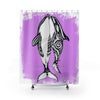 Orca Whales Tribal Ink Purple Violet Shower Curtain 71X74 Home Decor