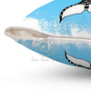 Orca Whales Tribal Tattoo Blue Square Pillow Home Decor