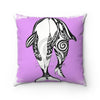 Orca Whales Tribal Tattoo Pink Square Pillow Home Decor