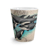 Orca Whales Vintage Grunge Map Latte Mug 12Oz Mug