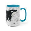 Orca Whales Vintage Map Ink Nautical Art Two-Tone Coffee Mugs 15Oz Mug
