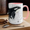 Orca Whales Vintage Map Ink Nautical Art Two-Tone Coffee Mugs 15Oz Mug