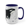 Orca Whales Vintage Map Ink Nautical Art Two-Tone Coffee Mugs 15Oz Mug
