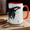 Orca Whales Vintage Map Ink Nautical Art Two-Tone Coffee Mugs 15Oz Mug