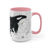 Orca Whales Vintage Map Ink Nautical Art Two-Tone Coffee Mugs 15Oz Mug