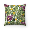 Orchid Tulips Banana Leaf Vintage Ii Square Pillow Home Decor
