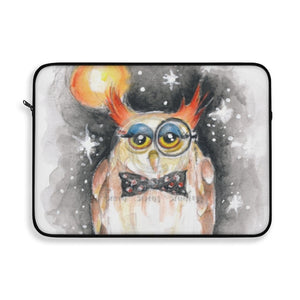 Owl Professor Watercolor Art Laptop Sleeve 15