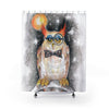 Owl Professor Watercolor Art Shower Curtain 71 × 74 Home Decor