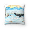 Pacific Beach Watercolor Art Square Pillow 14 X Home Decor