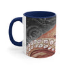 Pale Red Octopus Galaxy Stars Vintage Map Watercolor Art Accent Coffee Mug 11Oz