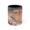 Pale Red Octopus Galaxy Stars Vintage Map Watercolor Art Accent Coffee Mug 11Oz Black /