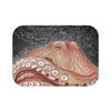 Pale Red Octopus Galaxy Stars Vintage Map Watercolor Art Bath Mat 24 × 17 Home Decor