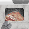 Pale Red Octopus Galaxy Stars Vintage Map Watercolor Art Bath Mat Home Decor
