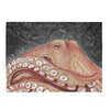 Pale Red Octopus Galaxy Stars Vintage Map Watercolor Art Velveteen Plush Blanket 30 × 40 All Over