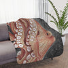 Pale Red Octopus Vintage Map Midnight Watercolor Art Tan Sherpa Blanket 60 × 50 Home Decor