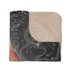 Pale Red Octopus Vintage Map Midnight Watercolor Art Tan Sherpa Blanket Home Decor
