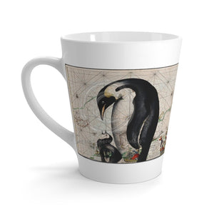Penguins Vintage Map Watercolor Art Latte Mug 12Oz Mug