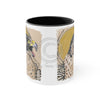 Peregrine Falcon Gold Sun Ink Art Accent Coffee Mug 11Oz