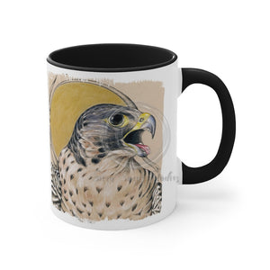 Peregrine Falcon Gold Sun Ink Art Accent Coffee Mug 11Oz Black /