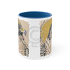 Peregrine Falcon Gold Sun Ink Art Accent Coffee Mug 11Oz Blue /