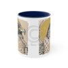Peregrine Falcon Gold Sun Ink Art Accent Coffee Mug 11Oz Navy /