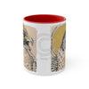 Peregrine Falcon Gold Sun Ink Art Accent Coffee Mug 11Oz Red /