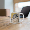 Peregrine Falcon Golden Sun Ink Art Mug 11Oz