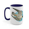 Peregrine In Flight Art Two-Tone Coffee Mugs 15Oz / Blue Mug