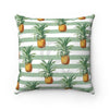 Pineapple Exotic Green Stripes Square Pillow 14X14 Home Decor