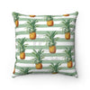 Pineapple Exotic Green Stripes Square Pillow Home Decor