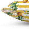 Pineapple Exotic Yellow Stripes Square Pillow Home Decor