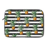 Pineapples And Dark Grey Stripes Chic Laptop Sleeve 13