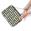 Pineapples And Dark Grey Stripes Chic Laptop Sleeve