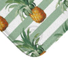 Pineapples And Green Stripes Chic Bath Mat Home Decor