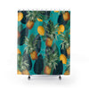 Pineapples And Lemons Aquamarine Shower Curtain 71X74 Home Decor