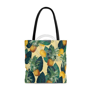 Pineapples And Lemons Beige Chic Tote Bag Large Bags
