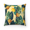 Pineapples And Lemons Exotic Yellow Chic Square Pillow 14X14 Home Decor