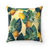 Pineapples And Lemons Exotic Yellow Chic Square Pillow Home Decor