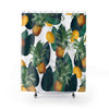 Pineapples And Lemons White Shower Curtain 71X74 Home Decor