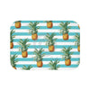 Pineapples And Teal Blue Stripes Chic Bath Mat Small 24X17 Home Decor