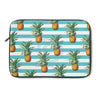 Pineapples And Teal Blue Stripes Chic Laptop Sleeve 13
