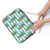 Pineapples And Teal Blue Stripes Chic Laptop Sleeve