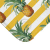 Pineapples And Yellow Stripes Chic Bath Mat Home Decor