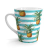 Pineapples Blue Stripes White Latte Mug 12Oz Mug