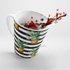Pineapples Dark Grey Stripes White Latte Mug Mug