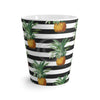 Pineapples Dark Grey Stripes White Latte Mug Mug