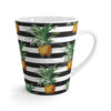 Pineapples Dark Grey Stripes White Latte Mug Mug