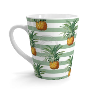 Pineapples Green Stripes White Latte Mug 12Oz Mug