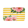 Pink Peonies Yellow Stripes Chic Bath Mat Large 34X21 Home Decor