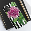 Pink Peony Black Pinstripe Art Case Mate Tough Phone Cases